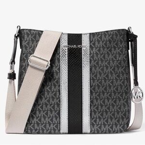 Jet Set Travel Small Signature Logo and Metallic Messenger Bag